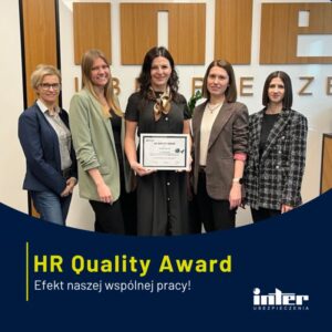 Zespół HR od INTER Polska z certyfikatem HR Quality award 2026